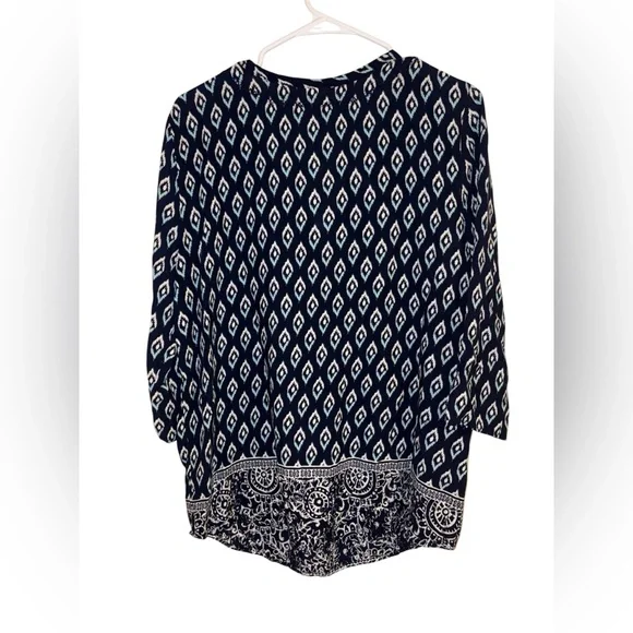 Faded Glory Womens Navy and White Blouse XL - Picture 2 of 5